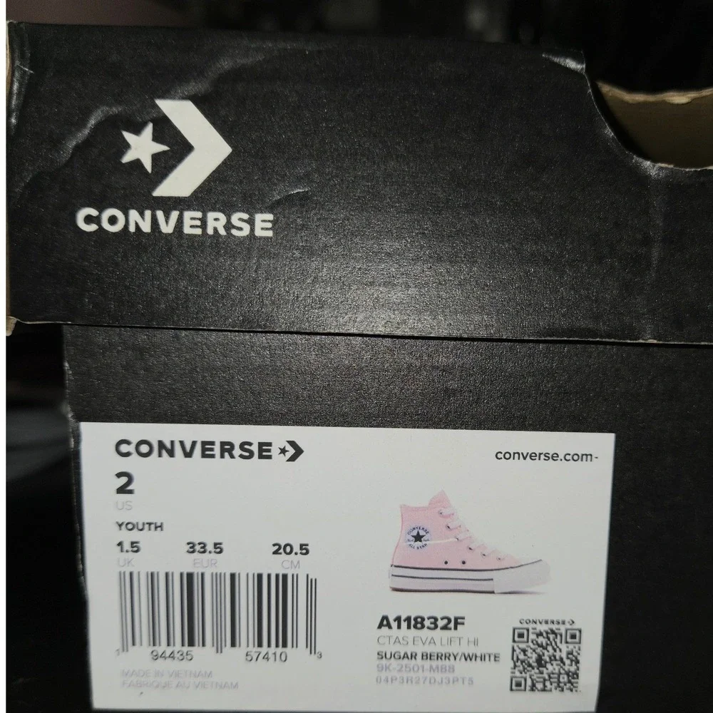 Converse Chuck Taylor All Star Eva Lift Hi Sugar Berry Pink A11832F Youth 2